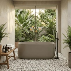 Banheira Camburi Warm Grey 156x81x58,3cm Immersi