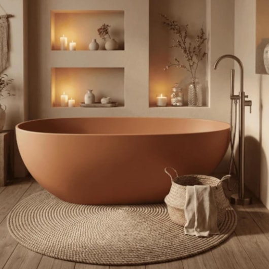 Banheira Campeche Soft Terracota 165x82x62cm Immersi - Imagem principal - 6990240f-c712-4b0d-8944-5b2c7c33fd28