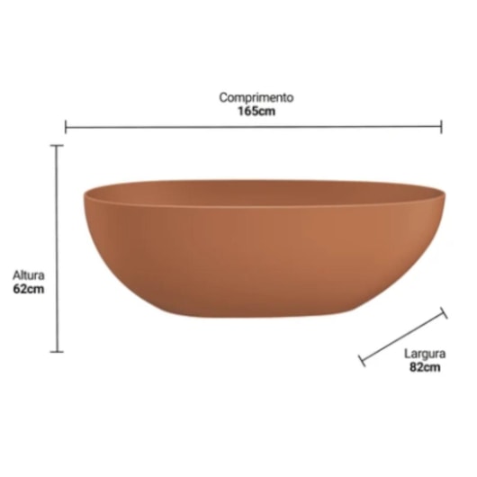 Banheira Campeche Soft Terracota 165x82x62cm Immersi - Imagem principal - 63b03946-45cf-4784-97f9-4d07d669ad4e