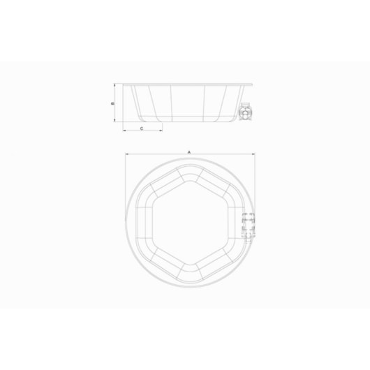 Banheira De Gel Coat Dupla Hexa Super Luxo 180x50cm Astra - Imagem principal - a7e55ec9-58be-4008-801a-030e6fb53073