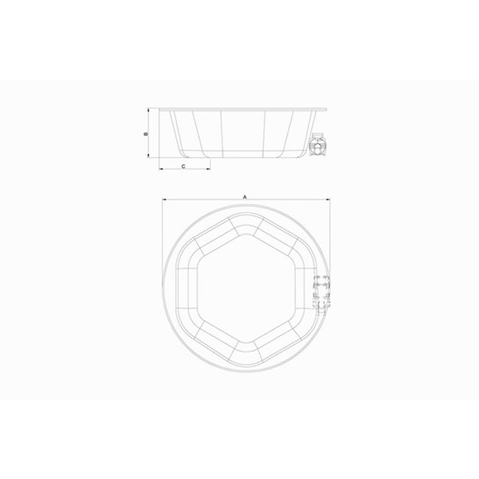 Banheira De Gel Coat Hexa Super Luxo Com Aquecedor Astra - Imagem principal - 1a2bb304-f93a-4c5d-a4fd-1528fb44d04c