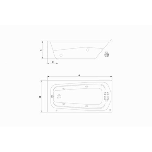 Banheira De Gel Coat Individual Bella Gran Luxo 175x75cm Astra - Imagem principal - 50f28de7-f90f-4050-a09d-964db2a9bc6d