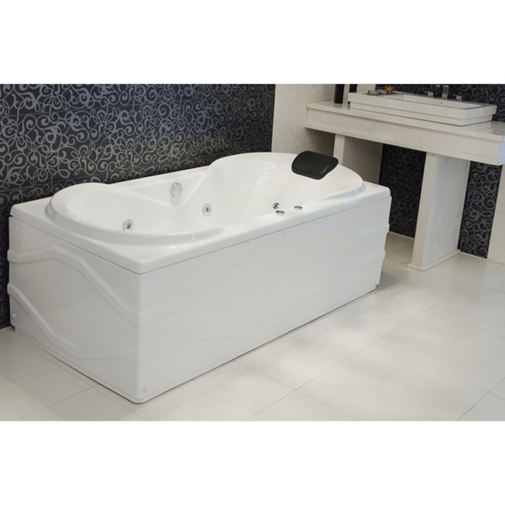 Banheira De Gel Coat Individual Due Gran Luxo 150x90cm Com Aquecedor Astra