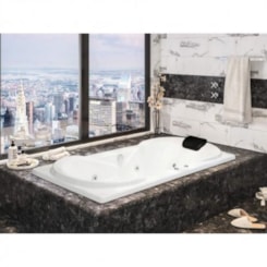 Banheira De Gel Coat Individual Due Super Luxo 150x90cm Com Aquecedor Astra