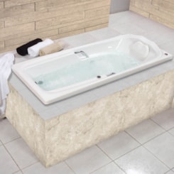 Banheira De Gel Coat Italiana Individual Luxo 180x80cm Com Aquecedor Astra