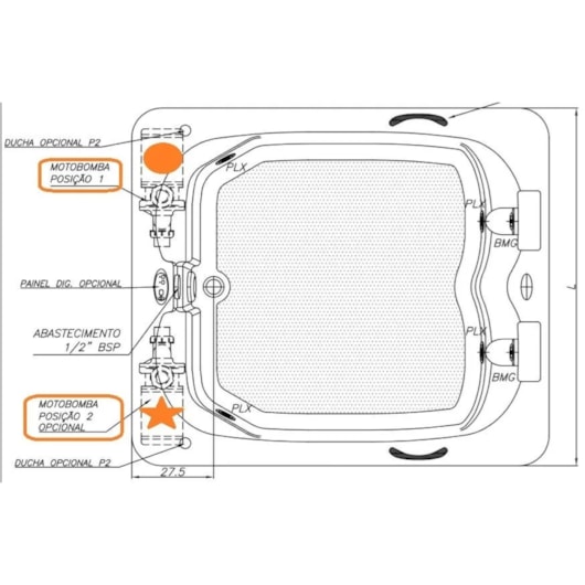 Banheira De Hidromassagem Cetra Com Aquecedor Jacuzzi 160x130x45cm - Imagem principal - b4cfd1dd-e11c-4c5d-b282-1840e2995bf7