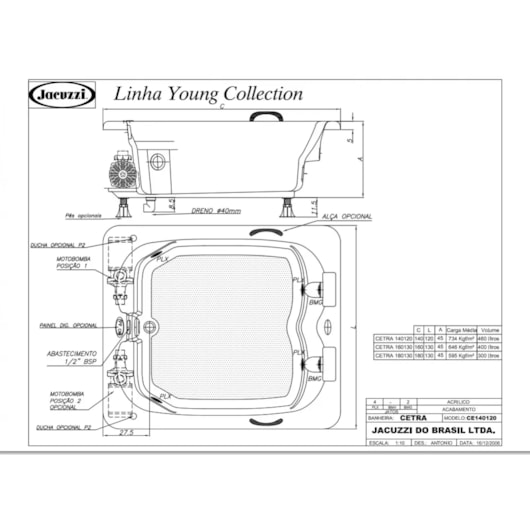 Banheira De Hidromassagem Cetra Com Aquecedor Jacuzzi 160x130x45cm - Imagem principal - 2b37f95c-de01-4787-ac00-97c0a56c5f79