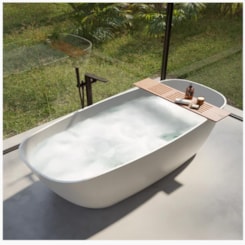 Banheira De Imersão Duramatt Amazônia Branco Fosco Acetinado Com Giroacqua Cor Especial Sabbia