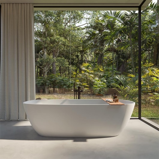 Banheira De Imersão Duramatt Amazônia Branco Fosco Acetinado Com Válvula Click Cor Especial Sabbia - Imagem principal - b7ba3ded-dca4-41f5-bfac-62fa9bbf7fba