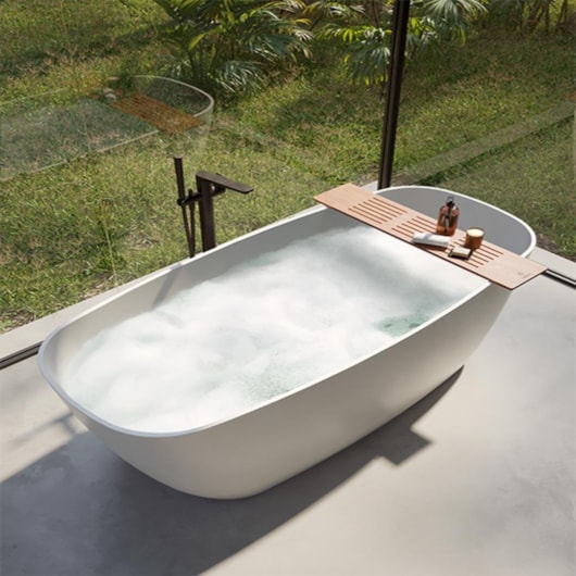 Banheira De Imersão Duramatt Amazônia Branco Fosco Acetinado Com Válvula Click Cor Especial Sabbia - Imagem principal - b0e86d18-1763-4c48-add4-534ae1535cdc