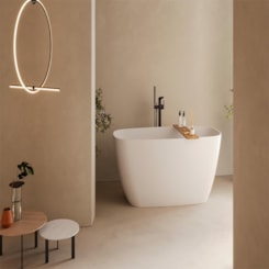 Banheira De Imersão Duramatt Amazônia Branco Fosco Acetinado Com Válvula Click Dourado Sabbia