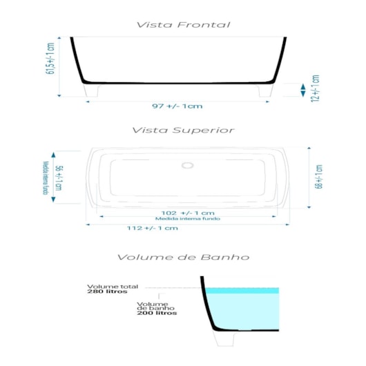 Banheira De Imersão Duramatt Brasília Branco Fosco Acetinado Com Válvula Click Cor Especial Sabbia - Imagem principal - a78082e6-006c-4ee1-aa09-def05c6eead6