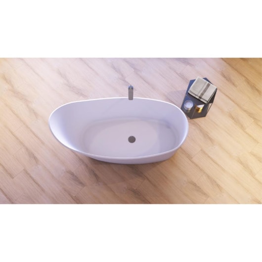 Banheira De Imersão Duramatt Floripa Branco Fosco Acetinado Com Sifão Externo Lado Esquerdo  Cor Especial Sabbia - Imagem principal - ed000eb6-fc96-4ed7-b37f-b958d1e81d30
