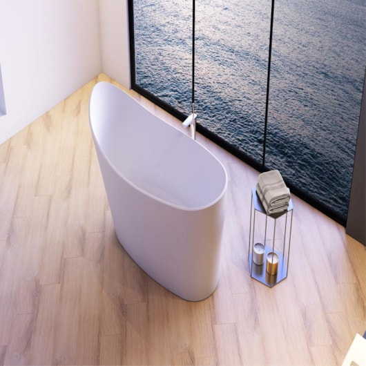 Banheira De Imersão Duramatt Floripa Branco Fosco Acetinado Com Sifão Externo Lado Esquerdo  Cor Especial Sabbia - Imagem principal - c57922c0-cfe1-48e9-8e73-9014d46e294c
