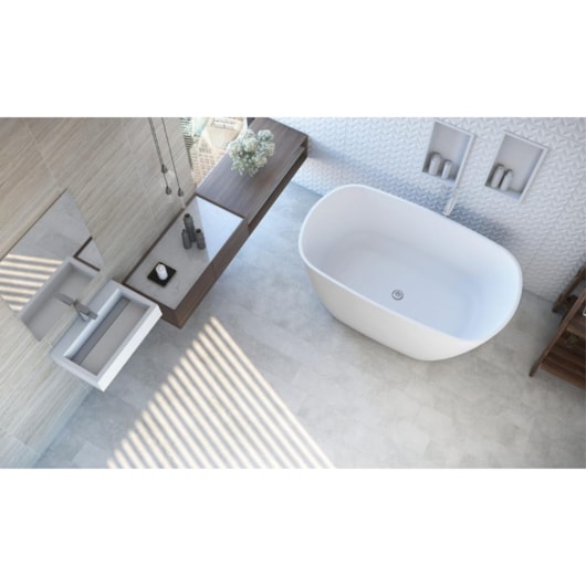 Banheira De Imersão Duramatt Olinda Branco Fosco Acetinado Com Válvula Click Cor Especial Sabbia - Imagem principal - e7205d0b-e64b-4195-ac4c-bd6eb1a805d1
