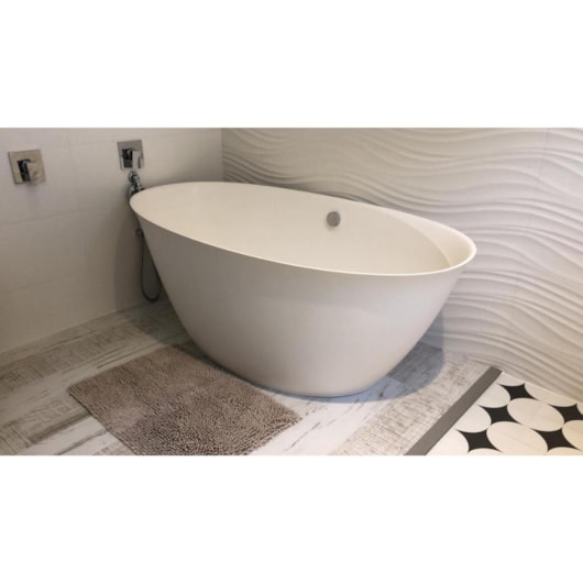 Banheira De Imersão Duramatt Paraty Branco Fosco Acetinado Com Válvula Click Cromado Sabbia - Imagem principal - ec19d356-ef62-4c10-9b3c-366f63b2b612