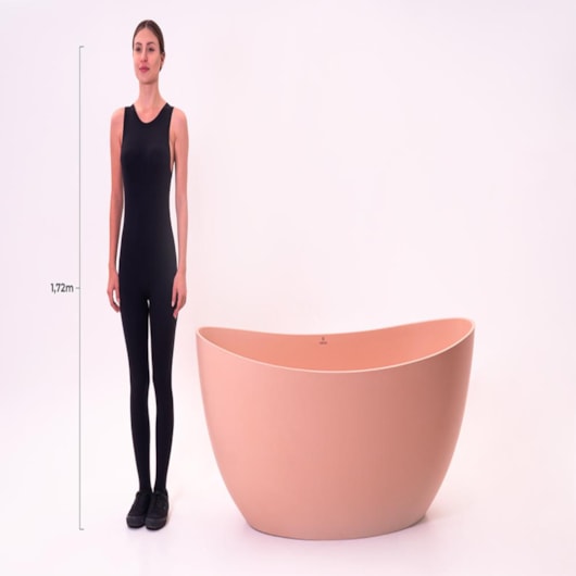 Banheira De Imersão Duramatt Sampa Rustico Nude Com Válvula Click Preto Fosco Sabbia - Imagem principal - 827fdf44-bd65-476f-9c70-8814f3598740