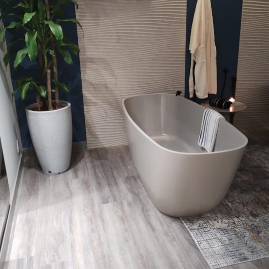 Banheira De Imersão Duraquartz Bahia Cinza Lunar Com Válvula Click Cromado Sabbia - Imagem principal - 6765802b-dd3e-44be-87bb-12b9d37e24f2