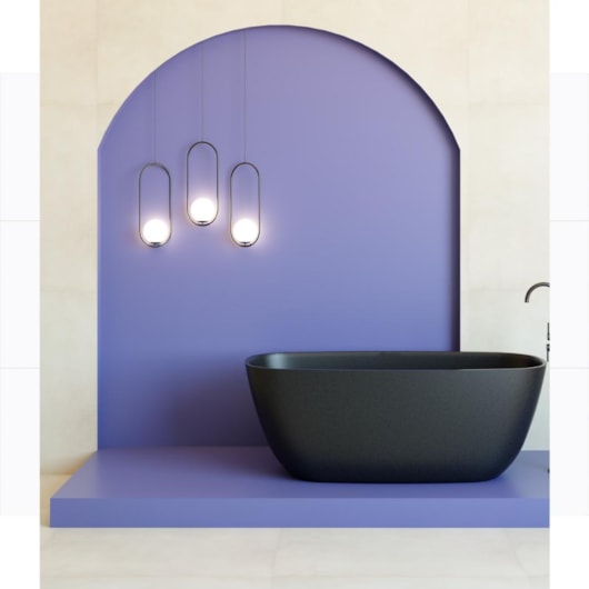 Banheira De Imersão Duraquartz Bahia Preto Granito Com Sifão Externo Cor Especial Sabbia - Imagem principal - d94fda59-df4d-4004-90de-97dbb54fb1f3