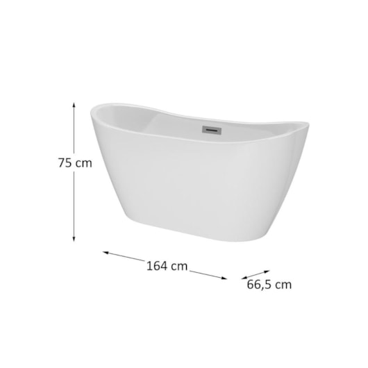 Banheira De Imersão Gel Coat Mavie Branca Ouro Fino 160cm - Imagem principal - 0c348544-d952-447b-9cb9-a5e0ad16173e