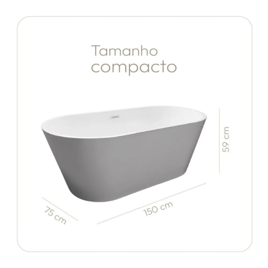 Banheira de Imersão Refúgio Astra 150cm - Imagem principal - 17f1340f-2900-4371-bcb0-9343056a896b