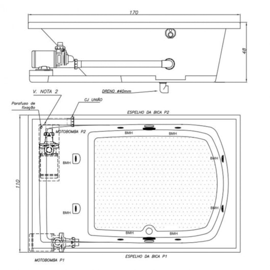 Banheira Dupla Com Aquecedor P1 Carina G4 Jacuzzi 170x110   - Imagem principal - 47cc6cd8-6f41-4ecd-aea2-3d1b1d4e7f4e