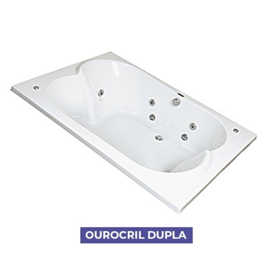 Banheira Dupla Ourocril Premium Com Hidromassagem Branco Ouro Fino 160x131cm - Imagem principal - 5e16fde1-d82d-4f3e-8216-fde99a47ad50