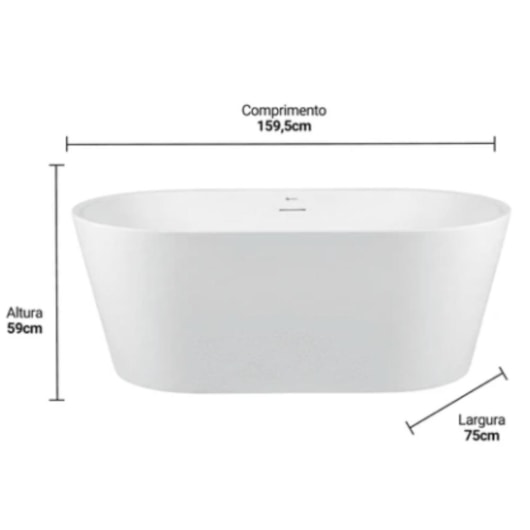 Banheira Gamboa 2 Matt White 159,5x75x59cm Immersi - Imagem principal - 62e4a12c-a7a2-48bc-85c0-5448e9302131