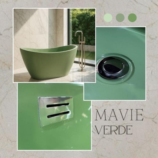 Banheira Imersão Mavie Verde Oliva Gel Coat Ouro Fino - Imagem principal - 341f1ba1-659f-4332-be55-8b77e1c21ce1