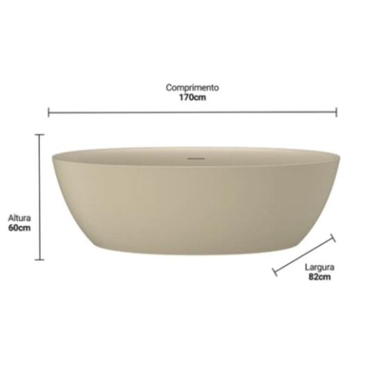 Banheira Itajai 2 Tan White Immersi 170x82x60cm - Imagem principal - 865de651-d8ac-4ddc-848a-d8943ae83edd