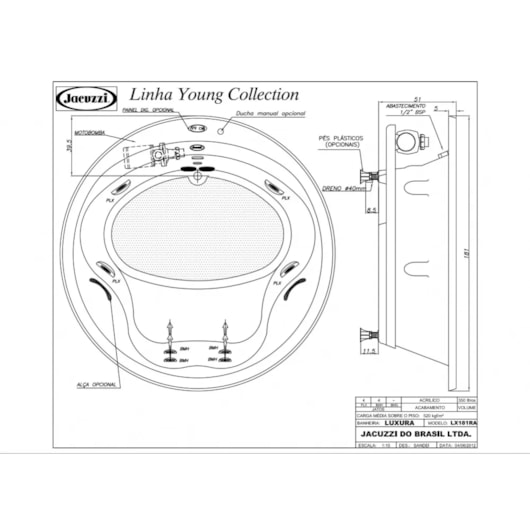 Banheira Luxura 60Hz Com Aquecedor Jacuzzi - Imagem principal - 0dbe4a39-6bb2-4e05-a13e-44c806c84677