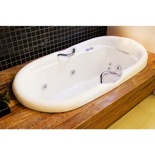 Banheira Oval Acrilnew Standard 170x90cm Com Hidromassagem Ouro Fino - Imagem principal - d9dbee0e-a5fd-4088-b122-cf832fdf5a9c