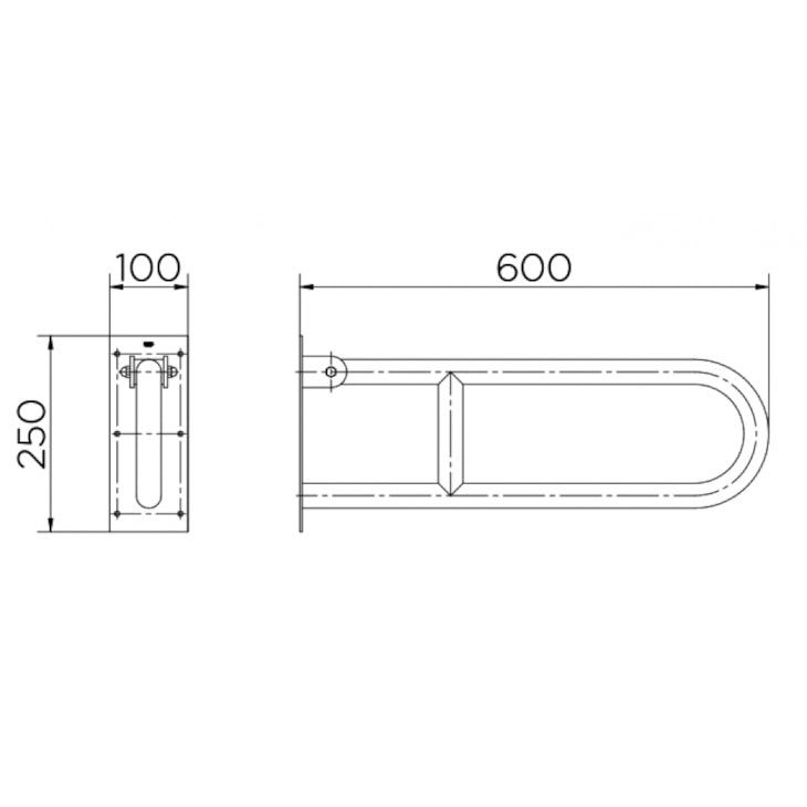 Barra De Apoio Articulada De Acessibilidade Benefit Inox Escovado Docol 60cm 