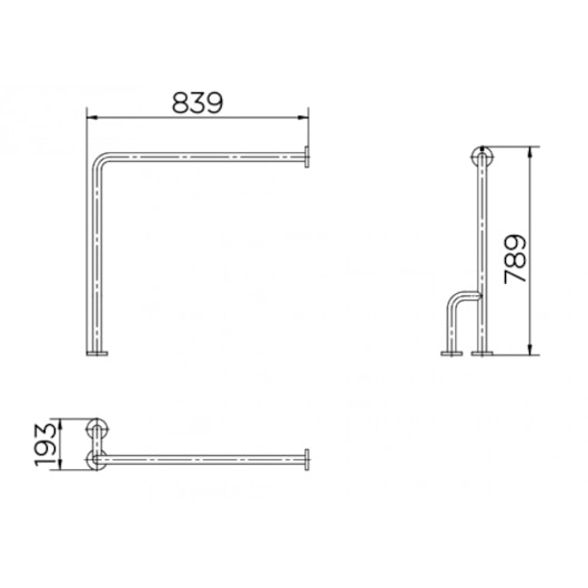 Barra De Apoio Lateral De Acessibilidade Fixa Esquerda Benefit Inox Escovado Docol 80cm - Imagem principal - dce57abb-5143-4522-98ec-c755709396fb
