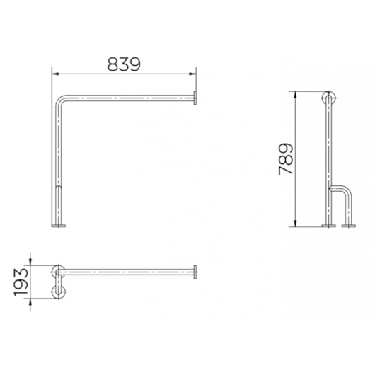 Barra De Apoio Lateral Fixa Direita De Acessibilidade Benefit Inox Escovado Docol 80cm - Imagem principal - 0dfb6dec-e225-44bb-b379-7d2b7f232f16