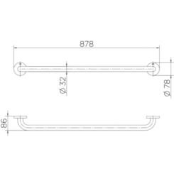 Barra De Apoio Reta De Acessibilidade Onix Docol 80cm