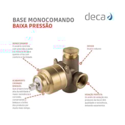 Base de Monocomando para Chuveiro Baixa e Alta Pressão Bruto Deca