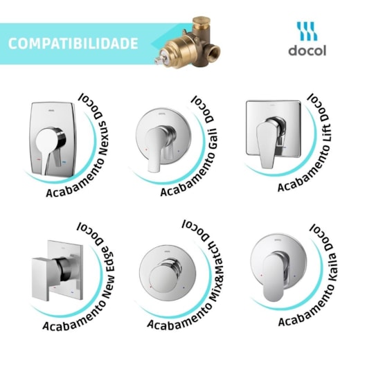 Base Monocomando Para Chuveiro 3/4 Baixa Pressão Docol - Imagem principal - 1ccd10bd-c91c-40d7-94d9-19240178e44f