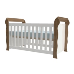 Berço Mini-Cama Lara Branco/Amadeirado Carolina Baby Cb001 Berço Mini-Cama Lara Branco/Amadeirado Carolina Baby Cb001