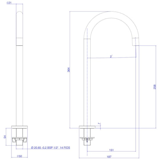 Bica de Mesa Para Lavatório M You Redonda Inox Deca - Imagem principal - bd7b9eef-3eb5-49b6-80ae-8659ed6efae6