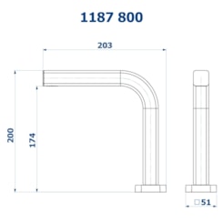 Bica de Mesa Reta Baixa para Lavatório Barbara Dundes 1187 BK800 Preto Fosco Fani