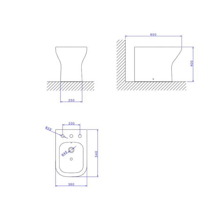 Bidê Axis Com 3 Furos B47 Branco Deca