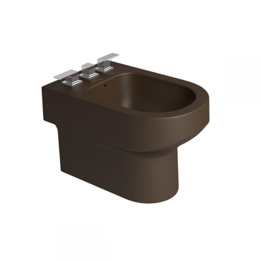Bidê Com 3 Furos Carrara  Marrom Fosco Deca - Imagem principal - 30c27baf-3550-4fba-bf38-21864da0676b