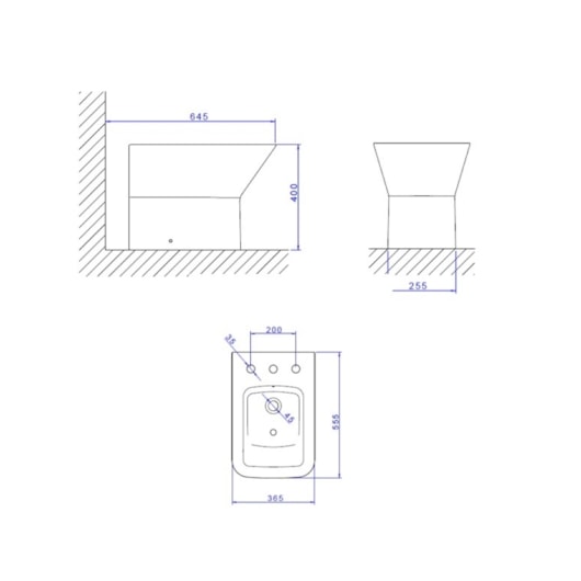Bidê Com 3 Furos Living Branco Deca - Imagem principal - 1055a9af-e55d-42dc-817c-01e0b3ffa900