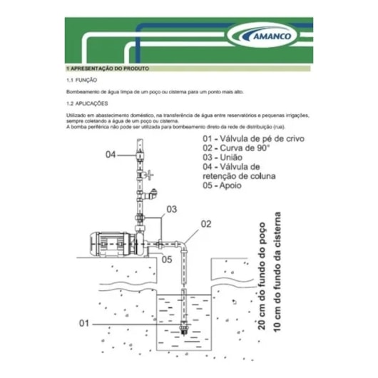 Bomba Dágua 1HP 60L/MIN Amanco 220V XKM80 - Imagem principal - 96d4945a-fcda-405b-94d5-ce6a634010db