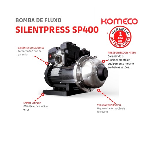 Bomba De Pressão Silent Sp400 Bivolt Komeco - Imagem principal - 01cbf587-3198-4a63-9d2e-3df97a5b59a9