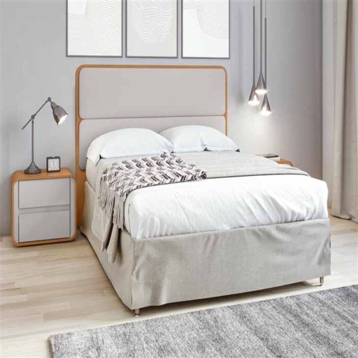 Cabeceira Casal Loop Amêndoa Clean E Corano Bege Móveis Lopas 160cm