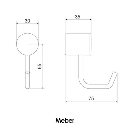 Cabide Acess Atria Preto Matte Meber - Imagem principal - 27cd2319-fd78-41be-bb5a-65e2131d13db