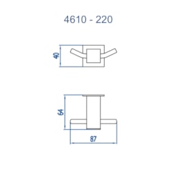 Cabide Duplo 4610 Bella 220  Preto Brilhante Fani