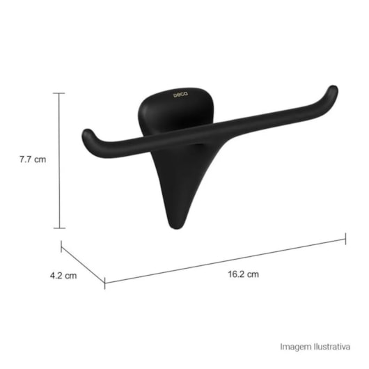 Cabide Duplo Jader Almeida Black Matte Deca - Imagem principal - 64fab7f5-883a-4d20-a62e-23649eef5011